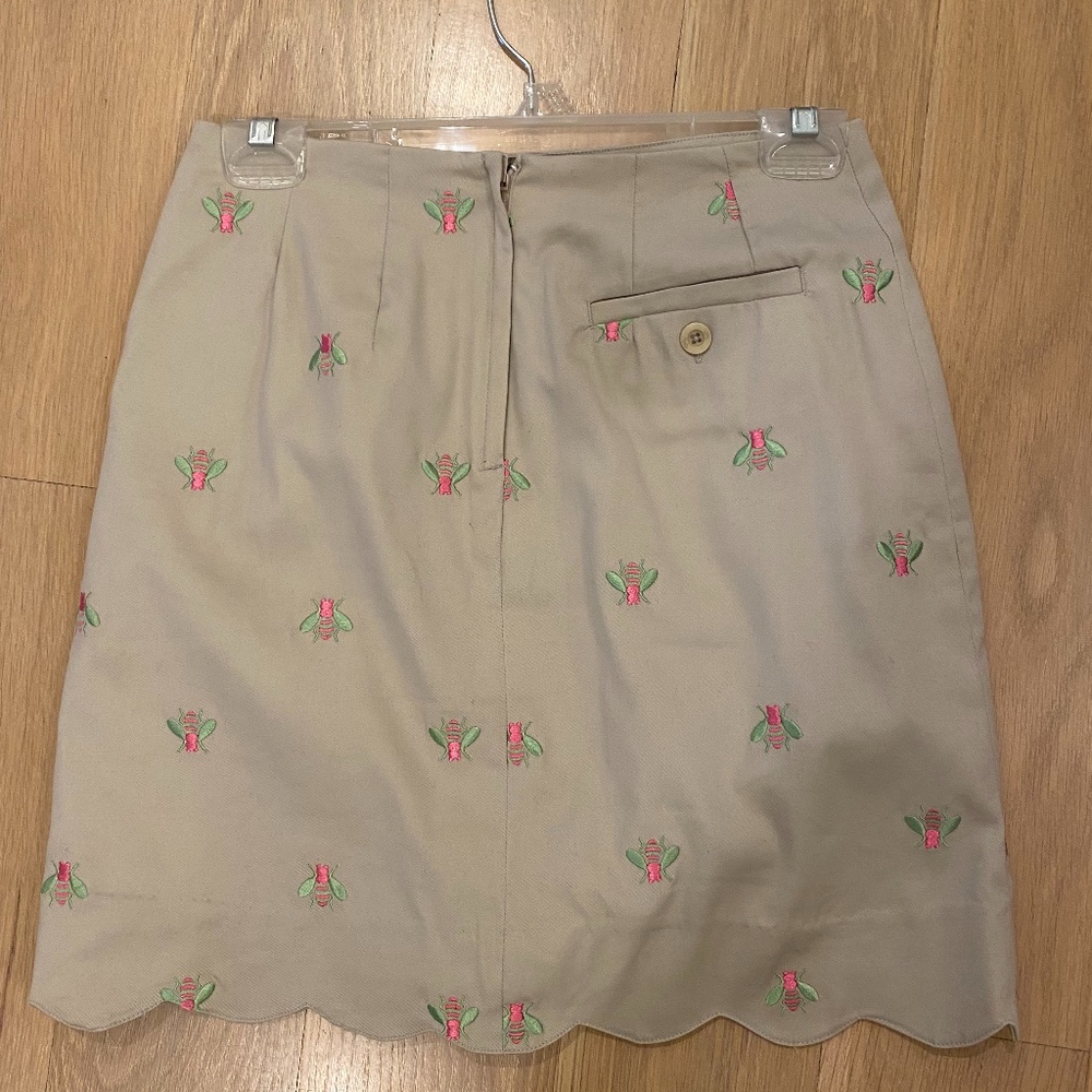 Lilly Pulitzer skirt embroidered pink/green bees size 0